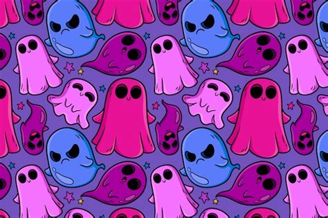 Free Vector | Hand drawn ghost pattern background