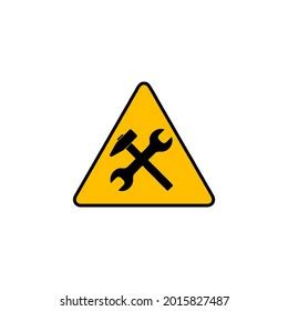 Construction Yellow Sign White Background Stock Vector (Royalty Free) 2015827487 | Shutterstock