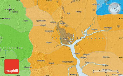 Political Map of Rangoon