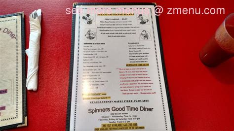 Online Menu of Spinners Good Time Diner Restaurant, Chardon, Ohio, 44024 - Zmenu