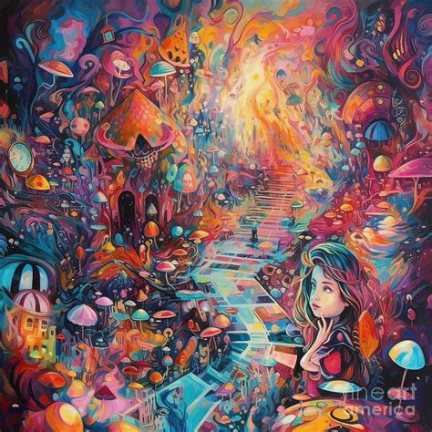 Psychedelic Alice in Wonderland 6 Digital Art by Sambel Pedes - Fine Art America