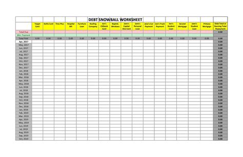 Free Printable Debt Snowball Templates [PDF, Excel] Worksheet