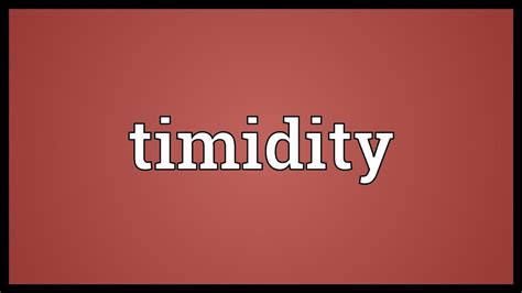 Timidity Meaning - YouTube