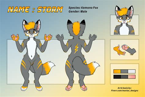 fox fursona ref sheet Raynor the fox