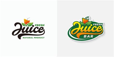 Premium Vector | Fresh juice typography logo template