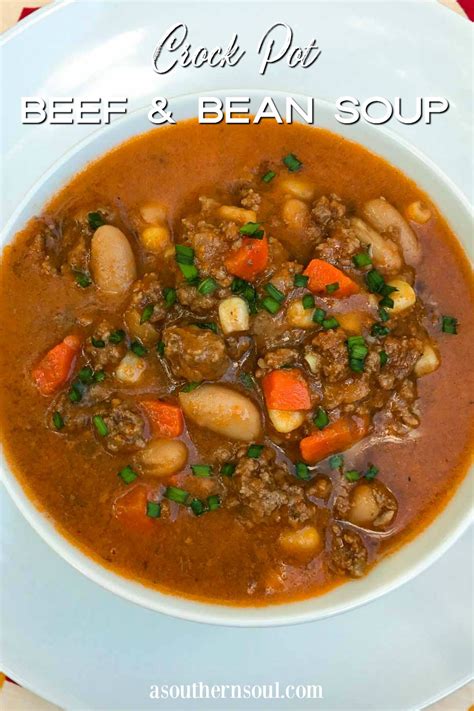 Beef & Bean Slow Cooker Soup - A Southern Soul