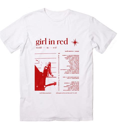 Vintage Girl In Red Shirt Girl In Red Tour 2022 Graphic Tees - t shirt ...