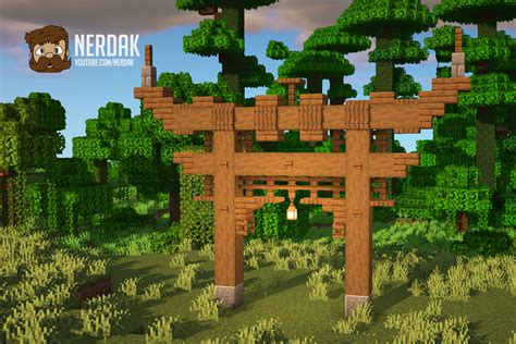 Japanese Torii Gate - Minecraft tutorial | Minecraft создания, Чертежи minecraft, Поделки minecraft