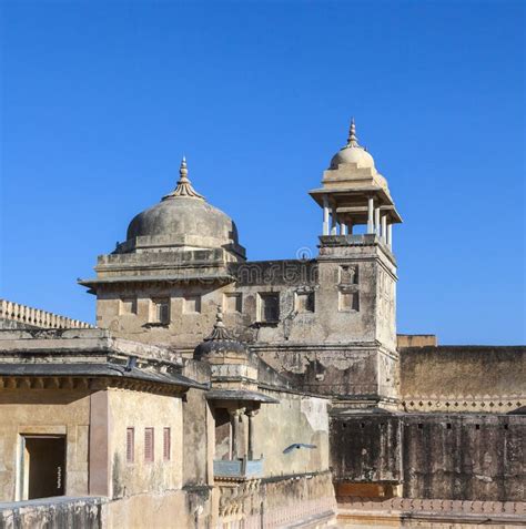 Facade of Amber Fort in Amber,India Stock Photo - Image of culture ...