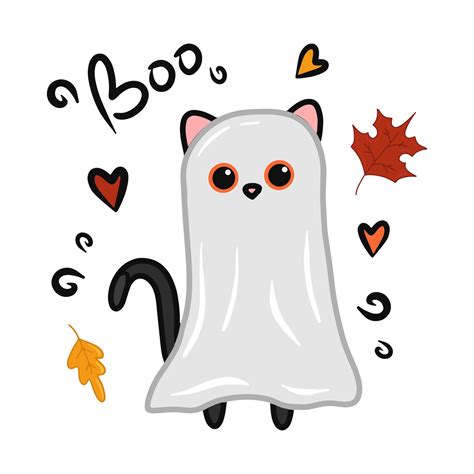 Halloween kawaii cat with costume vector illustration 11864893 Vector Art at Vecteezy