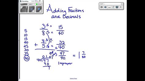 Adding Fractions and Decimals - YouTube