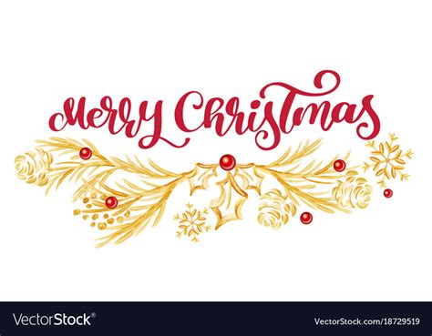 Merry christmas calligraphy lettering text Vector Image