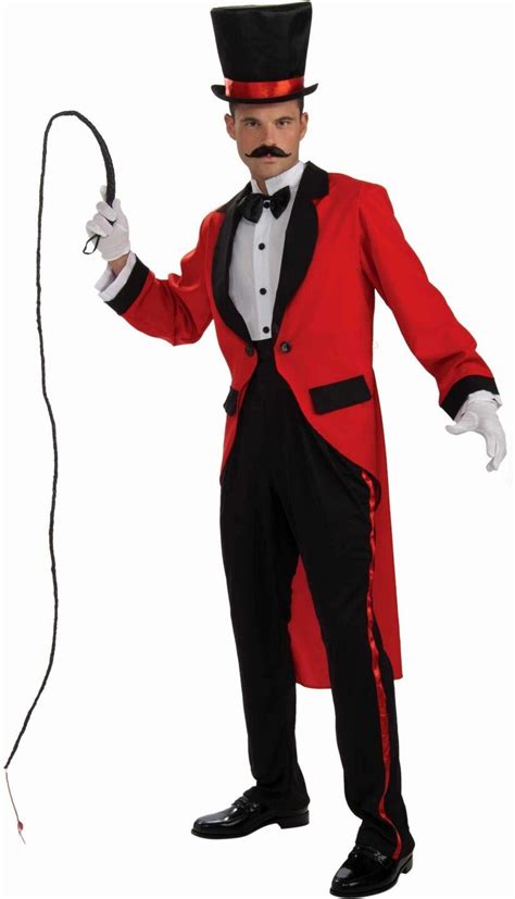 Ringmaster Circus Lion Tamer Fancy Dress Uniform Costume Adult Tailcoat ...