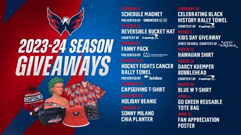 Capitals Announce 2023-24 Promotional Schedule | Washington Capitals