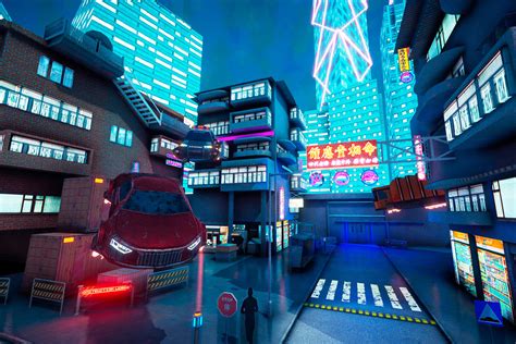 CyberPunk City. VR and Mobile