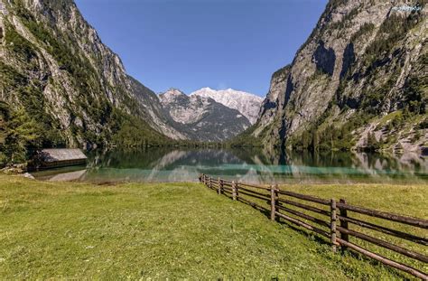 Płot, Park Narodowy Berchtesgaden, Jezioro Königssee, Bawaria, Niemcy ...