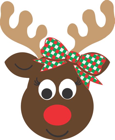 Girl Reindeer Head - Girl Reindeer Cartoon Clipart - Full Size Clipart ...