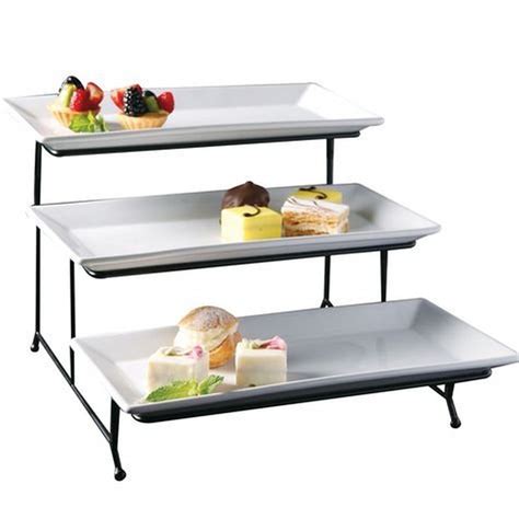 3-Tier Classic Rectangular Serving Platter - Three Tiered Cupcake Tray ...