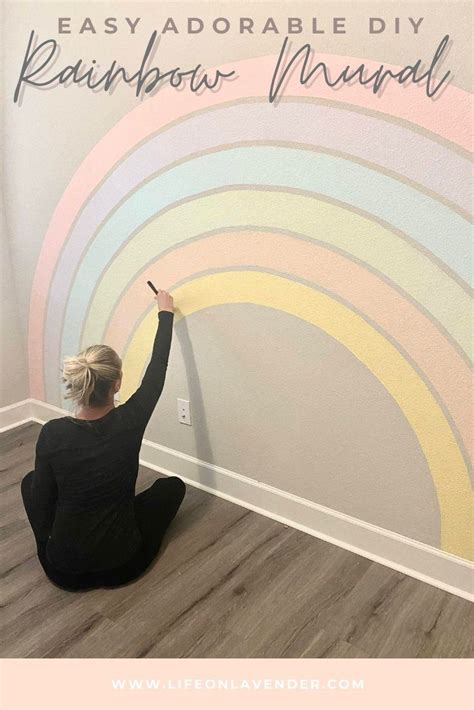 Rainbow wall painting diy rainbow wall mural on a budget – Artofit