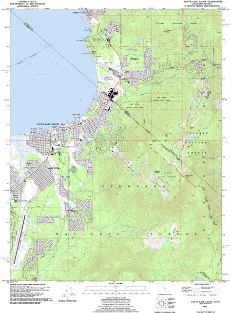 South Lake Tahoe topographic map, CA, NV - USGS Topo Quad 38119h8