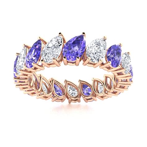 Tanzanite Wedding Ring in 18k Rose Gold | Diamondere