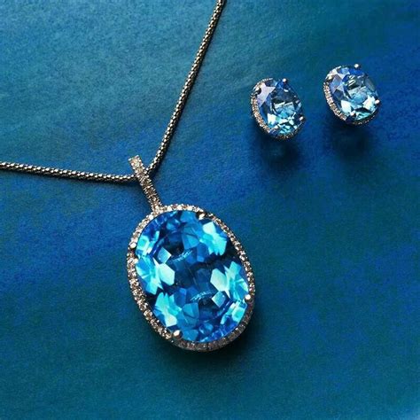 Blue diamonds necklace and ear rings | Blue diamond necklace, Mineral jewelry, Diamond