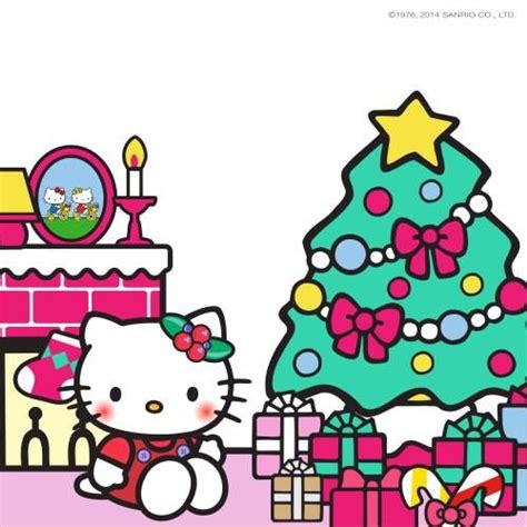 Hello Kitty by the Christmas tree | ハローキティー, 壁紙 かわいい, キティ