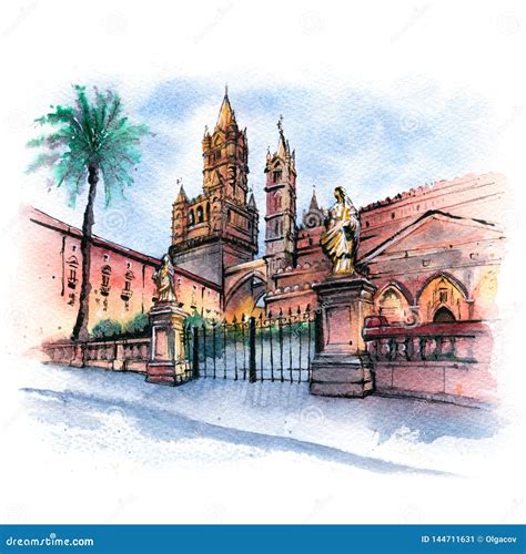 Palermo, The Cathedral Stock Illustration | CartoonDealer.com #15757729