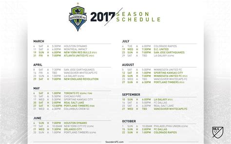 Sounders Fc Schedule | Examples and Forms