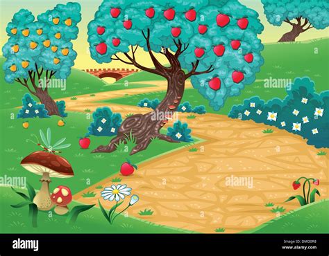 Wood with fruit trees Stock Vector Image & Art - Alamy