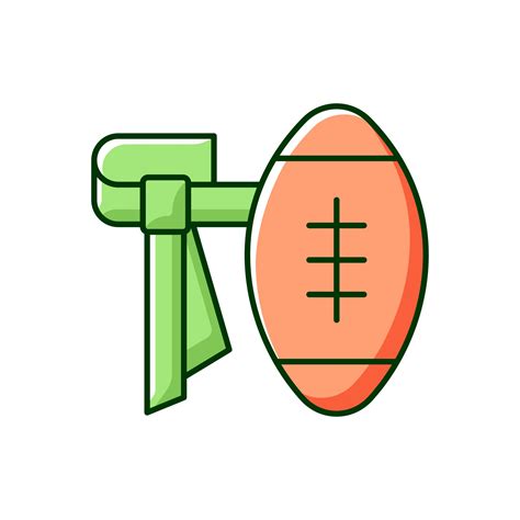 Flag football RGB color icon. Removing flag from ball carrier during ...