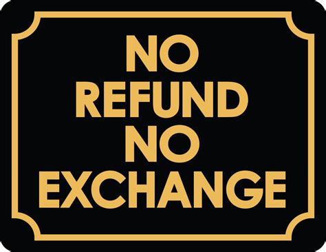 No Refund Or Exchange Business Sign Retail Store Policy Sign | eBay