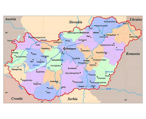 Map Of Hungary With Cities - Map Of Europe