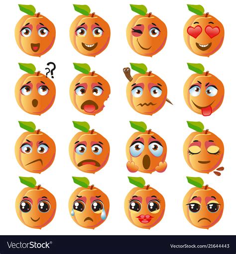 Peach emoji emoticon expression Royalty Free Vector Image