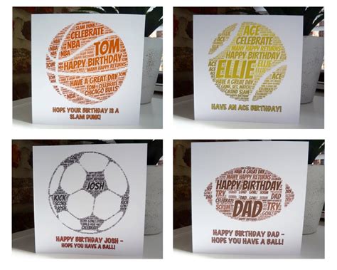 Personalised Sports Birthday Card by ConnorCardsandGifts on Etsy