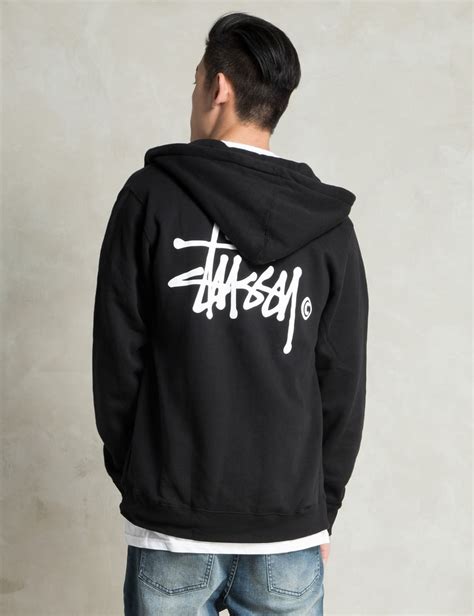 Stussy - Black Basic Logo Zip Hoodie | HBX