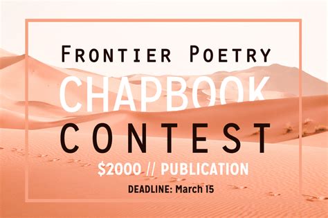 Chapbook Contest is Open for Submissions! | Frontier Poetry - Exploring the Edges of ...