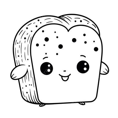 Adorable Bread Coloring Page Outline Sketch Drawing Vector, Bread ...