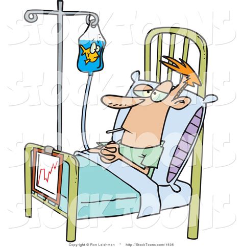 Stock Cartoon of a Hospital Patient in a Bed with Fish by Ron Leishman ...