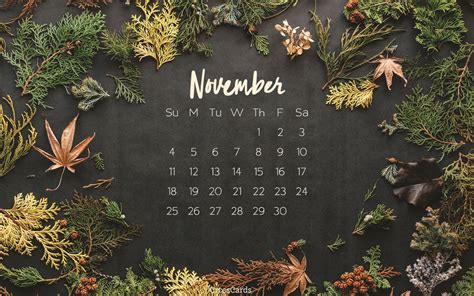 November 2018 - Autumn Desktop Calendar- Free November Wallpaper