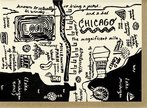 Chicago Map Card | Chicago map, Chicago, Cards