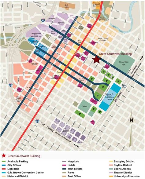 Downtown Houston Map - Houston Texas • mappery | Houston map, Downtown houston, Houston