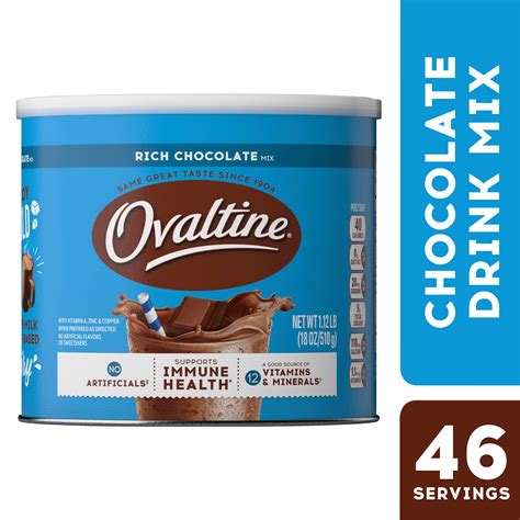 Ovaltine Rich Chocolate Drink Mix Powdered Drink Mix for Hot and Cold ...