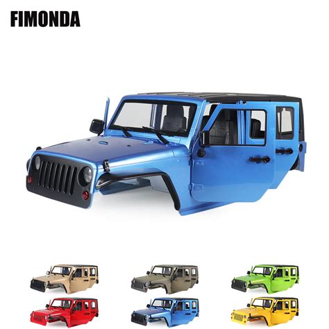 RC 1/10 Jeep Wrangler JK Rubicon 4 Door Hard Body Shell Kit 313mm Wheelbase for Crawler Cars ...