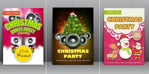 2014 Christmas dance party flyer vector Free download clipart in ai, eps format ☆ VectorPicFree