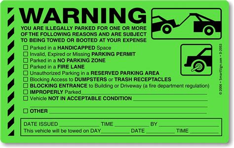 Buy SmartSign You are Illegally Parked Parking Violation Stickers, 5 x ...