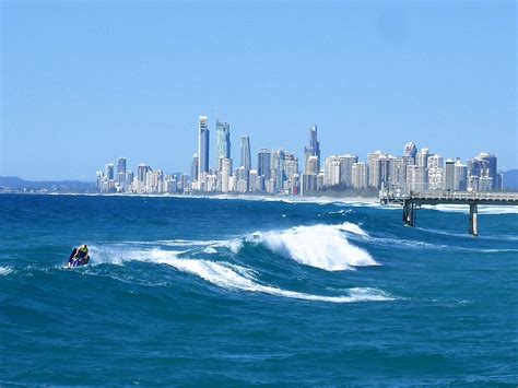 Looking back towards Surfers Paradise from the Seaway on the Spit | Surfers paradise, Gold coast ...