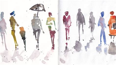 Painting SIMPLE Watercolour Figures - Semi-Abstract People, Crowds ...