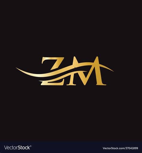 Zm logo design swoosh letter zm logo design Vector Image