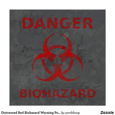 Distressed Red Biohazard Warning Poster | Zazzle | Biohazard, Custom ...